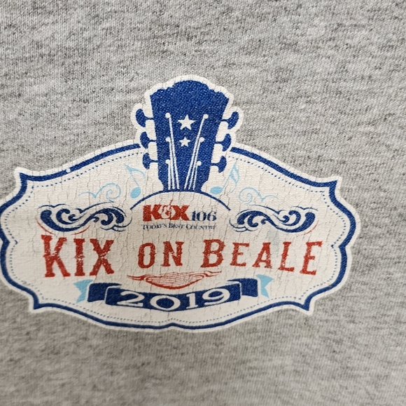 Gildan Heavy Cotton Men's Large 2019 Kix On Beale Memphis Concert Gray T-shirt - Picture 4 of 8
